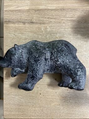 Vintage Decorative Black Bear Sculpture - Black Home Art Accent